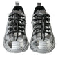 Silver Laminated Low Top Sneakers