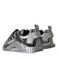 Silver Laminated Low Top Sneakers