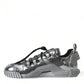 Silver Laminated Low Top Sneakers