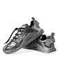 Silver Laminated Low Top Sneakers
