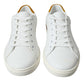 Chic White Calfskin Low Top Sneakers