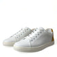 Chic White Calfskin Low Top Sneakers