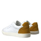 Chic White Calfskin Low Top Sneakers