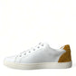 Chic White Calfskin Low Top Sneakers