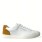Chic White Calfskin Low Top Sneakers