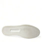 Chic White Calfskin Low Top Sneakers