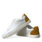 Chic White Calfskin Low Top Sneakers