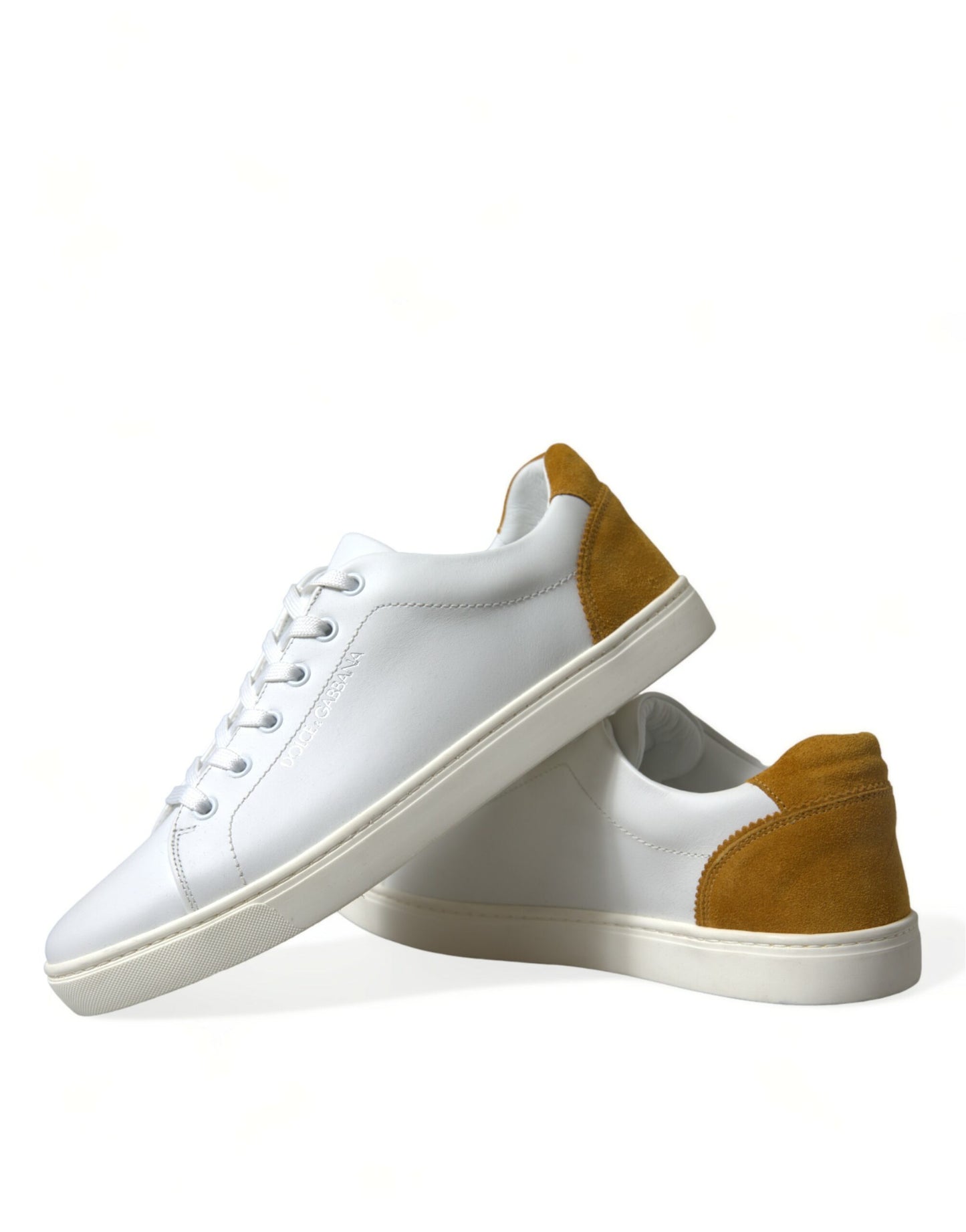 Chic White Calfskin Low Top Sneakers
