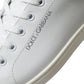 Chic White Calfskin Low Top Sneakers