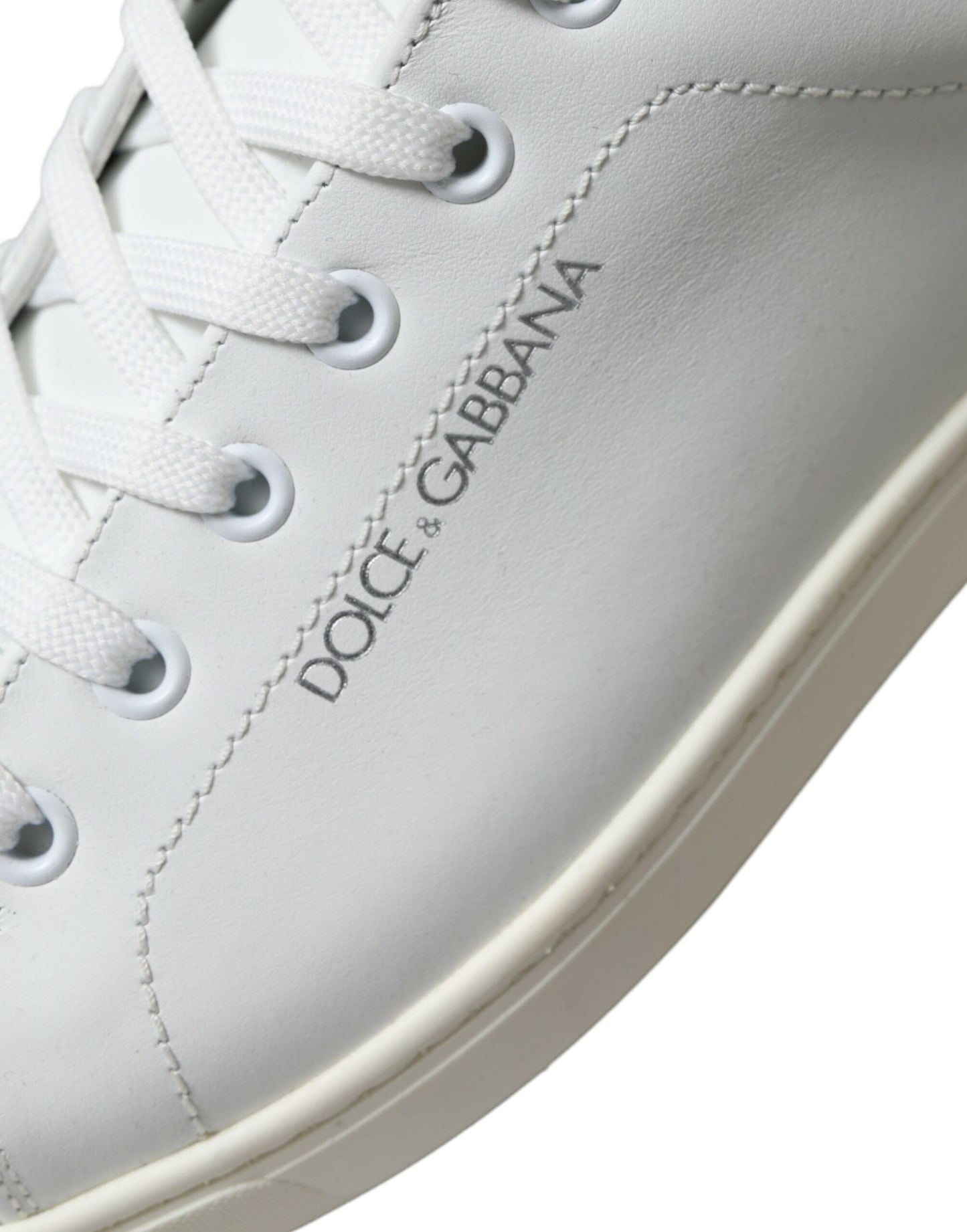 Chic White Calfskin Low Top Sneakers