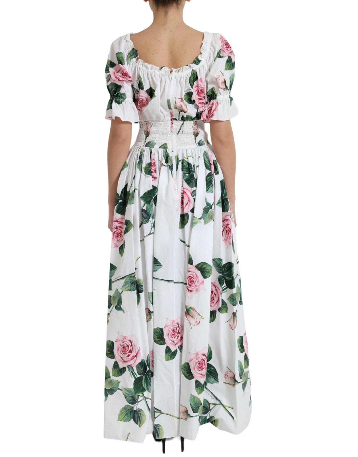 Floral Off-Shoulder Cotton Midi Dress