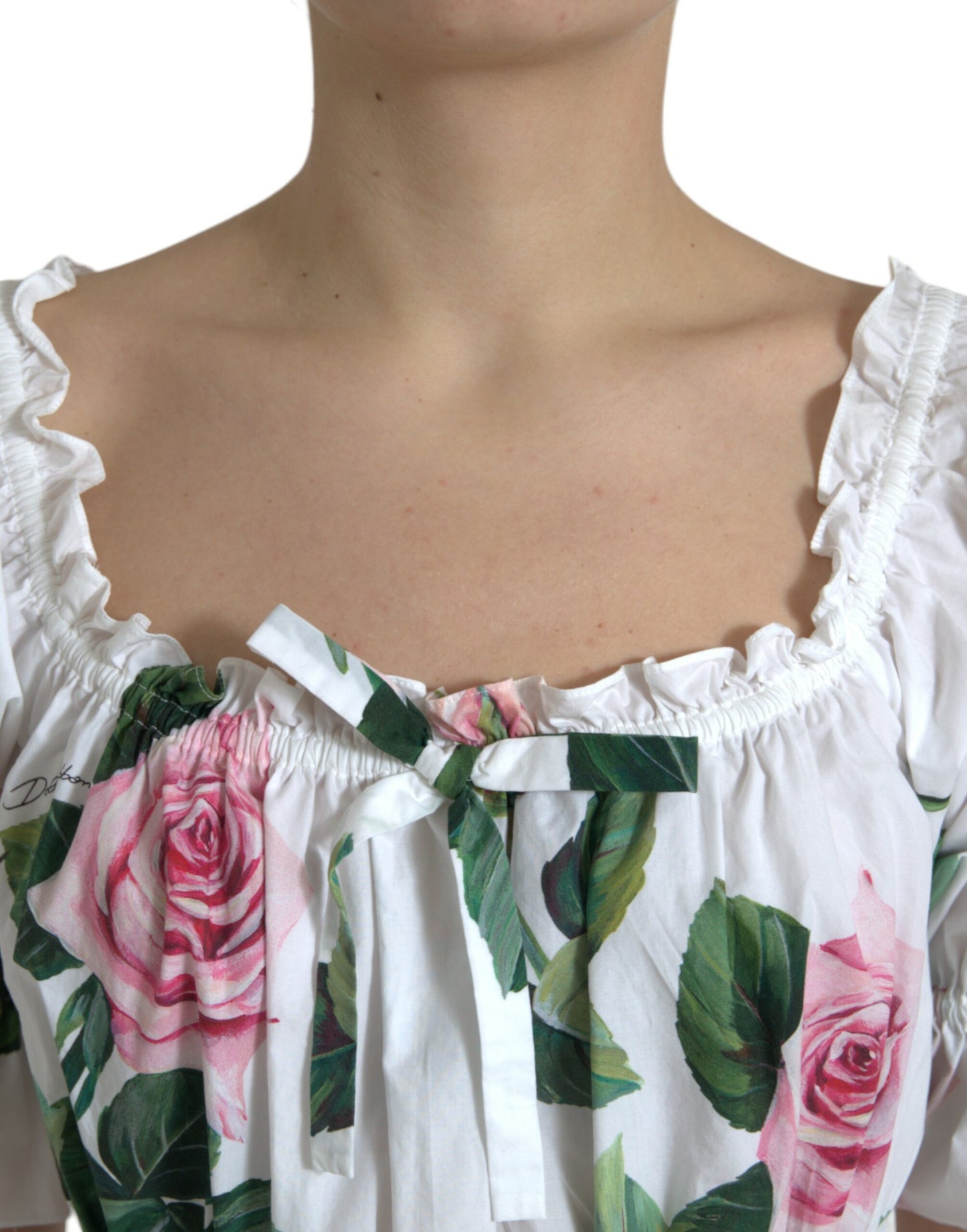 Floral Off-Shoulder Cotton Midi Dress