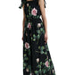 Elegant Black Floral Cotton Jumpsuit