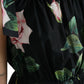 Elegant Black Floral Cotton Jumpsuit