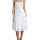 Elegant White A-line Midi Corset Dress