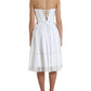 Elegant White A-line Midi Corset Dress