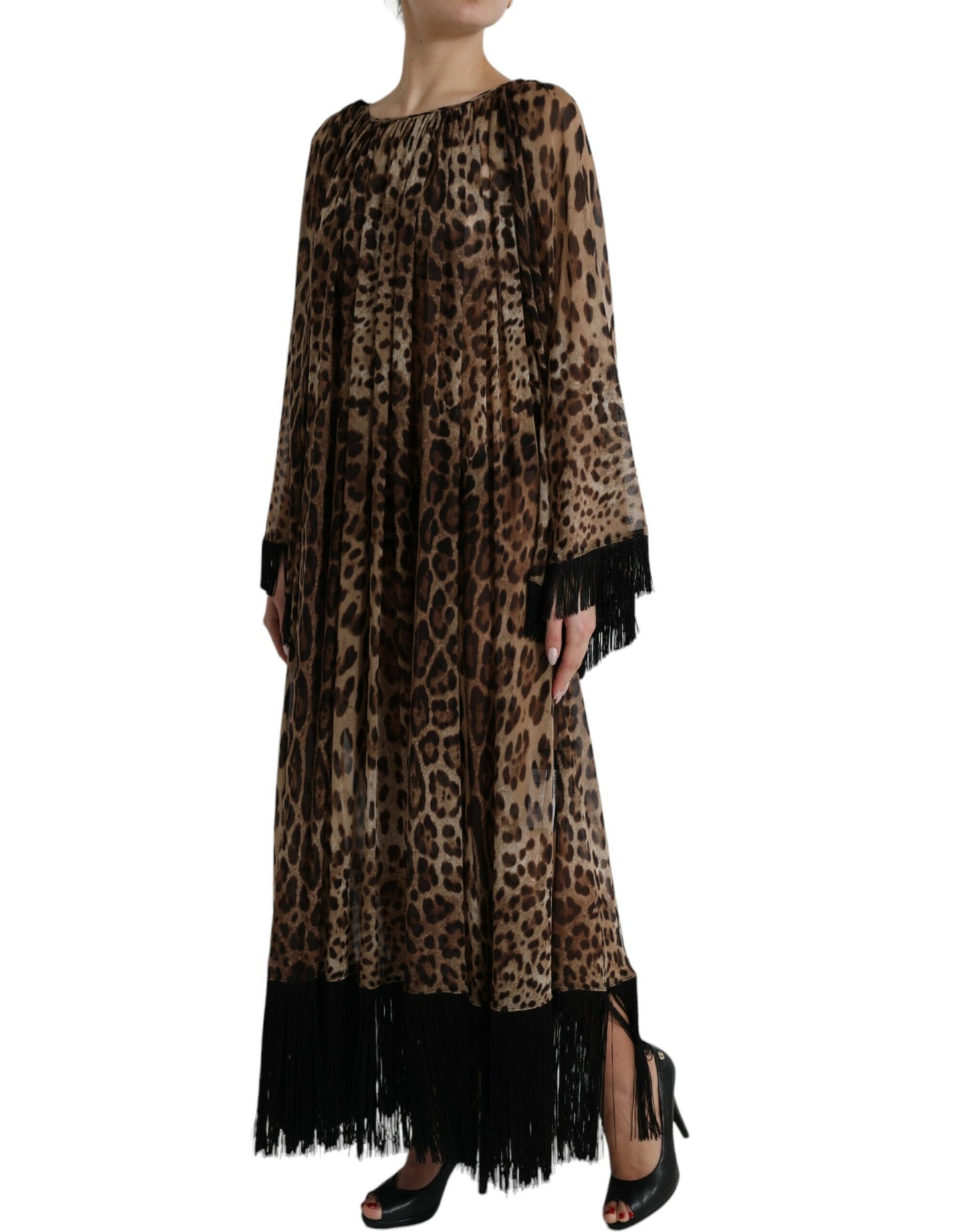 Elegant Leopard Print Maxi Dress