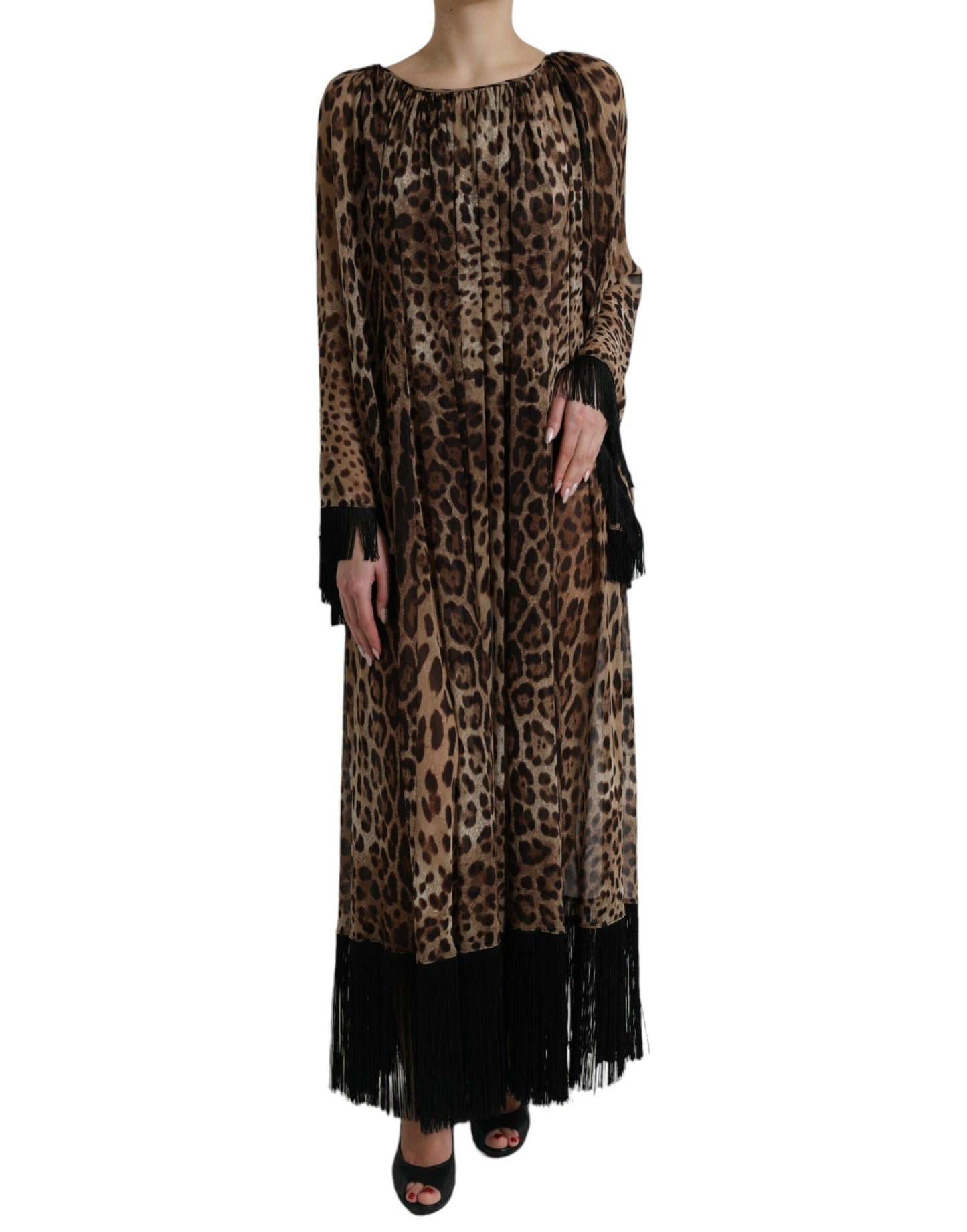 Elegant Leopard Print Maxi Dress