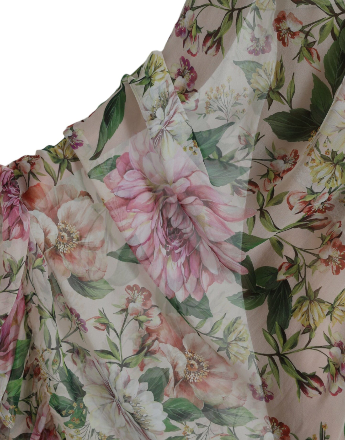 Ethereal Pink Floral Silk Maxi Dress