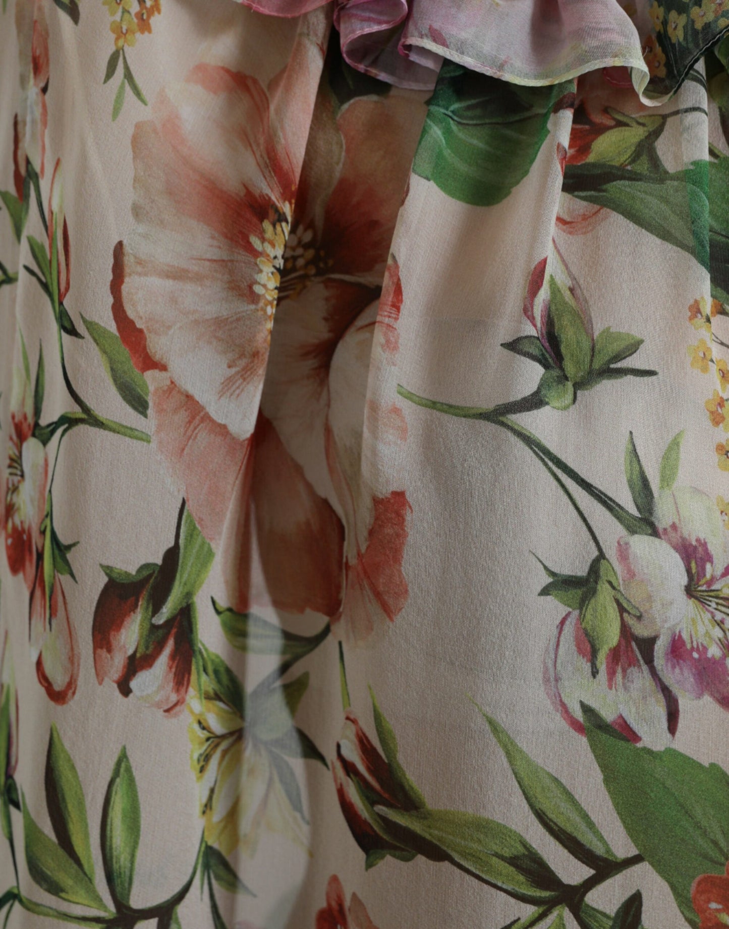 Ethereal Pink Floral Silk Maxi Dress