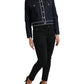 Elegant Denim Jewel Button Jacket