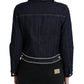 Elegant Denim Jewel Button Jacket