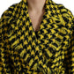 Chic Houndstooth Virgin Wool Long Coat