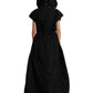 Elegant Long Peplum Jacket in Black