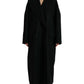 Elegant Black Double-Breasted Trench Coat