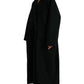 Elegant Black Double-Breasted Trench Coat