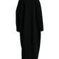 Elegant Black Double-Breasted Trench Coat