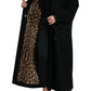 Elegant Black Double-Breasted Trench Coat