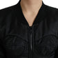 Elegant Black Nylon Blouson Jacket