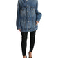 Elegant Blue Denim Button-Down Jacket