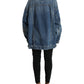 Elegant Blue Denim Button-Down Jacket