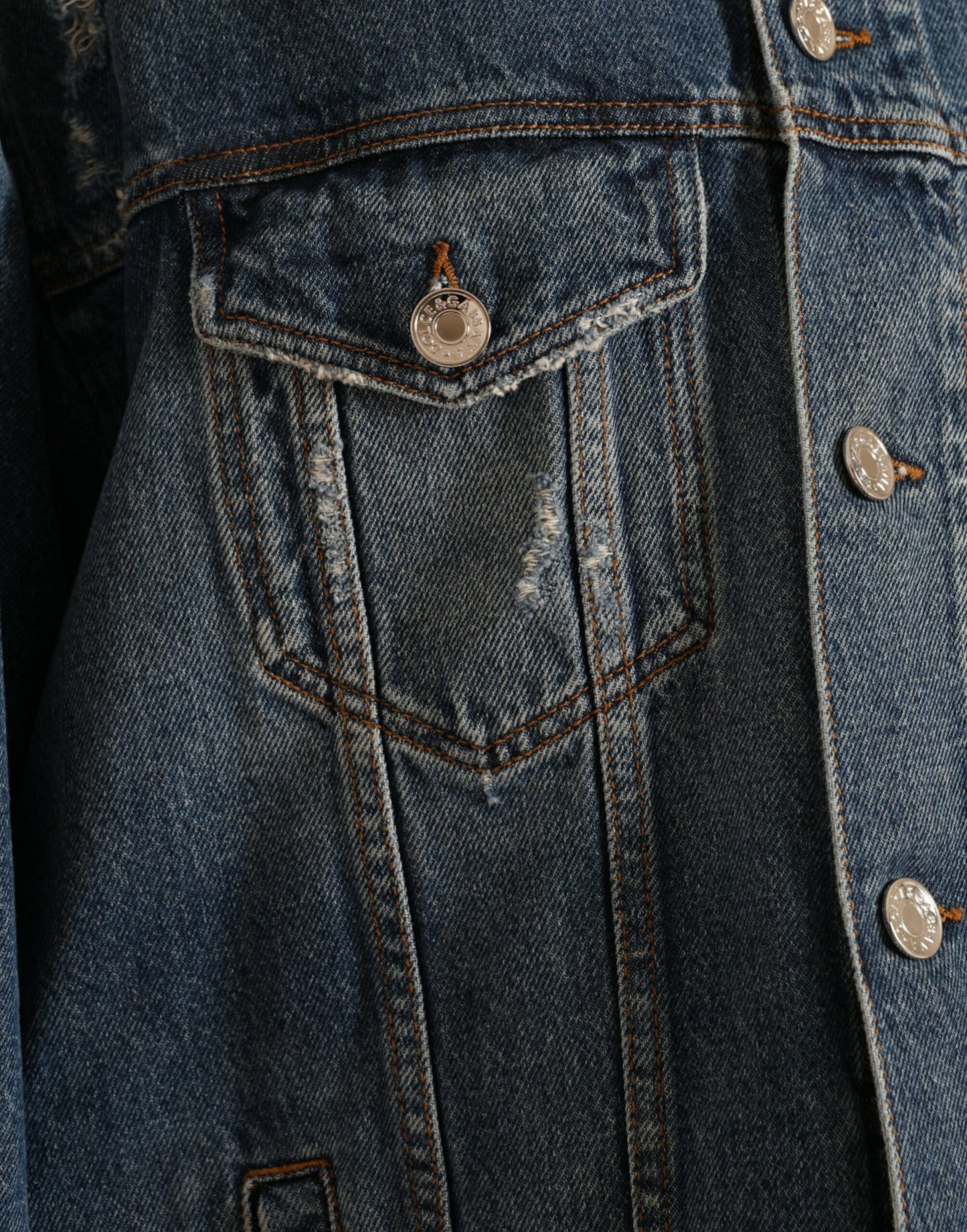 Elegant Blue Denim Button-Down Jacket