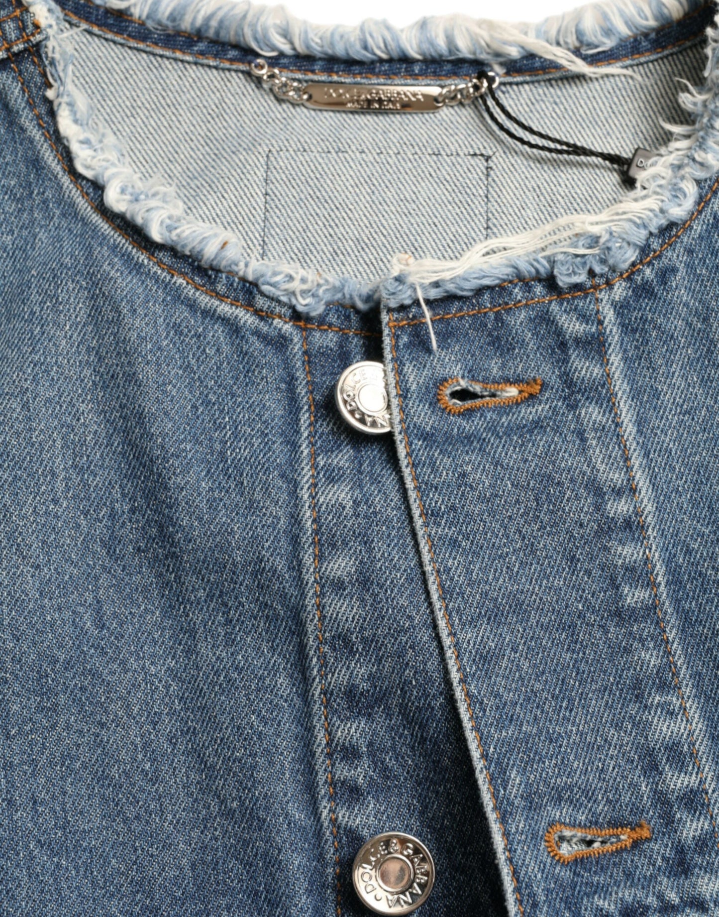 Elegant Blue Denim Button-Down Jacket