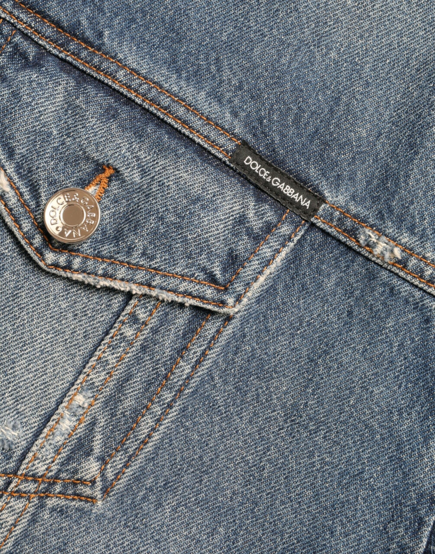 Elegant Blue Denim Button-Down Jacket