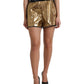 Elegant High Waist Metallic Gold Shorts