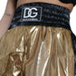 Elegant High Waist Metallic Gold Shorts
