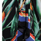Black Strelitzia High Waist Wrap Midi Skirt