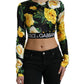 Elegant Floral Cropped Blouse