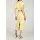 Chic Yellow Elasticized Cocktail Dress