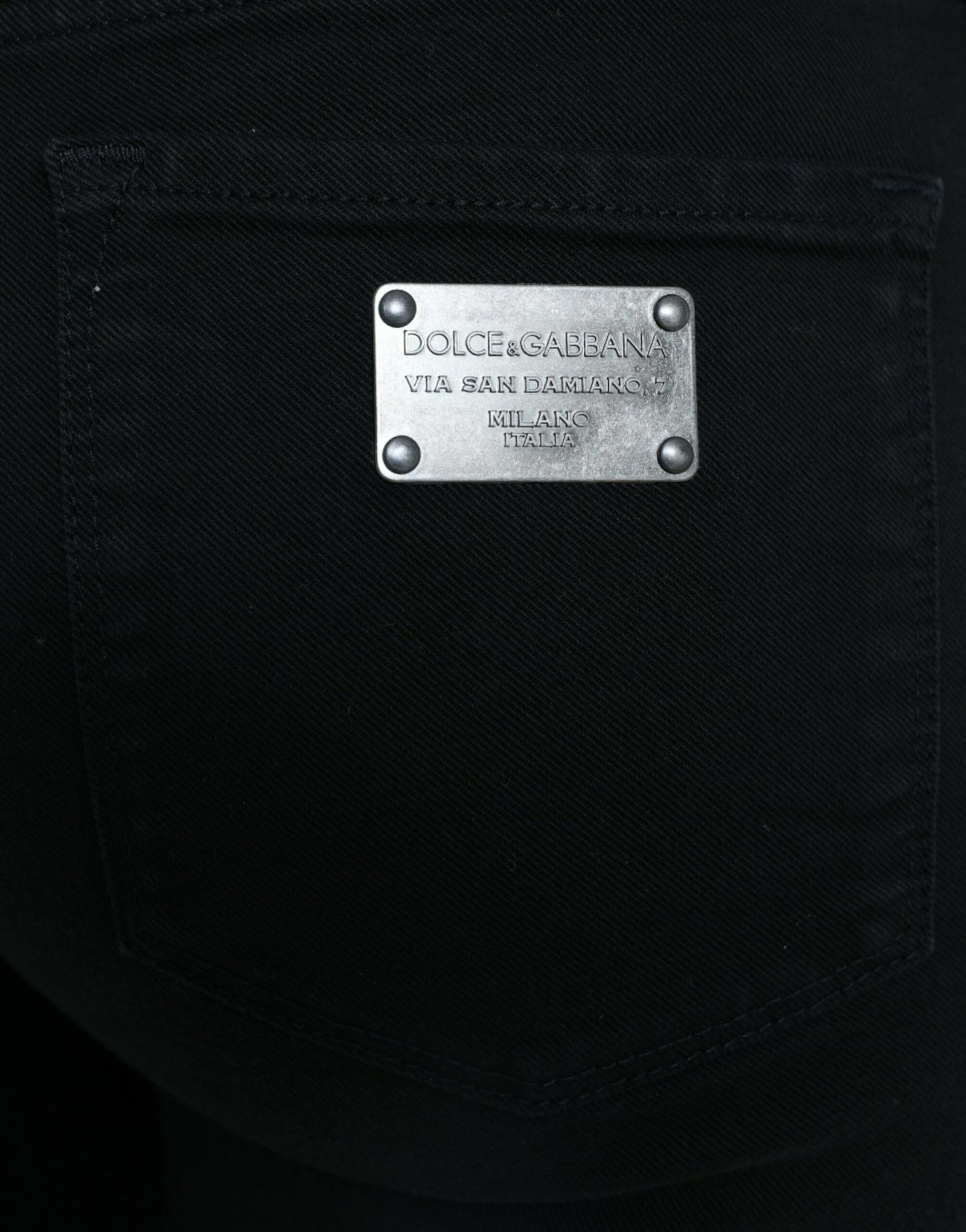 Elegant Black Mid Waist Stretch Jeans
