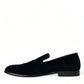 Elegant Black Velvet Loafers for Men