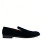 Elegant Black Velvet Loafers for Men