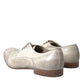Elegant White Leather Brogue Dress Shoes