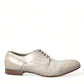 Elegant White Leather Brogue Dress Shoes