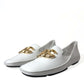 Elegant White Leather Loafers for Men
