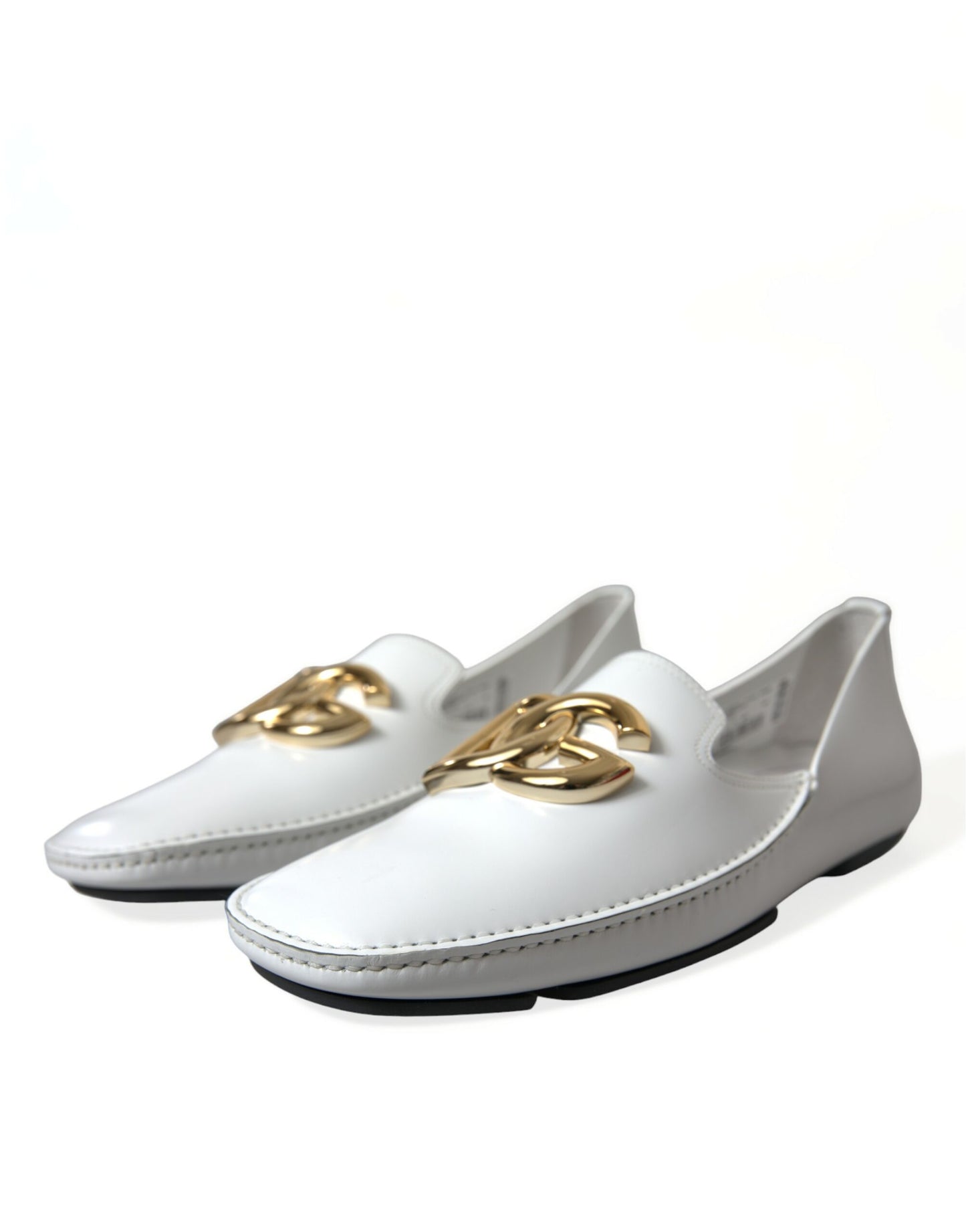 Elegant White Leather Loafers for Men